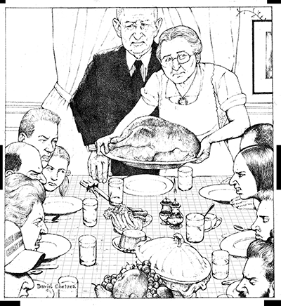 Line drawing on coquille board 