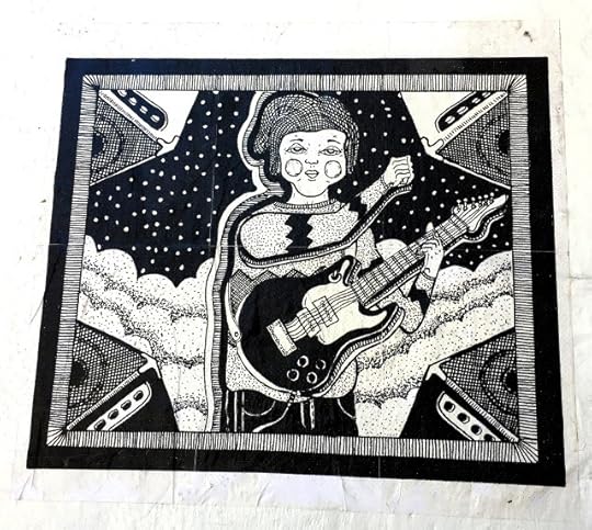 Guitar musician wall art