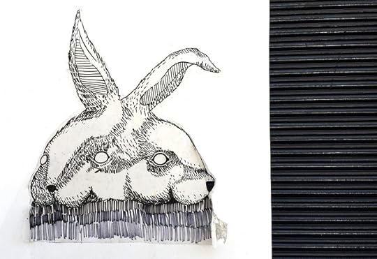 Dual white rabbits wall art