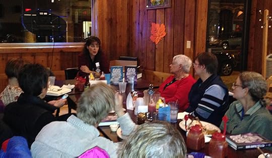 Nov 2016 - Silvia Acevedo discussing God Awful Thief with the Columbus, WI, Books & Beer Book Club