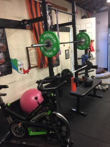 Robin Savala garage gym set up