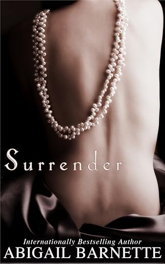 The cover of Surrender, with a woman's bare back draped in strands of pearls.