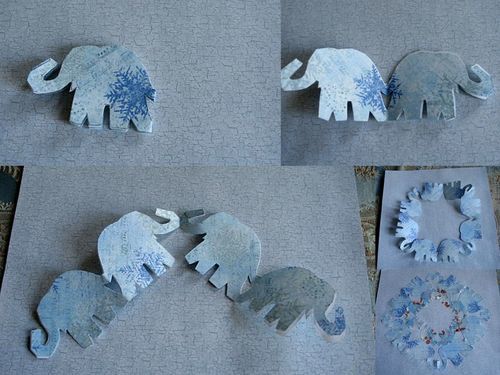 Vintage swap 10 paper cutting magic elephant