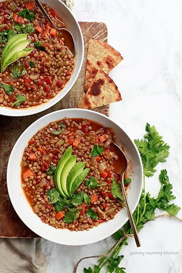 Healthy vegetarian and vegan Mexican lentil soup recipe