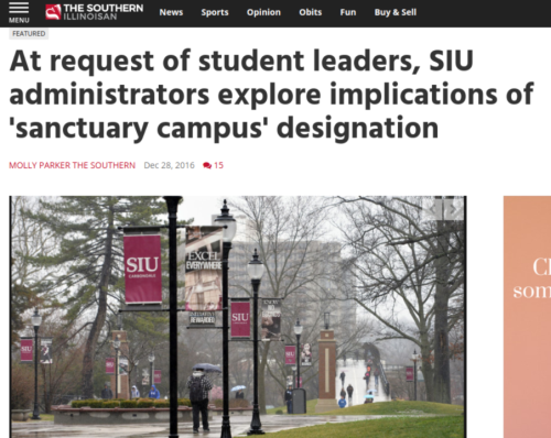 At request of student leaders SIU administrators explore implications of sanctuary campus designation SIU thesouthern.com