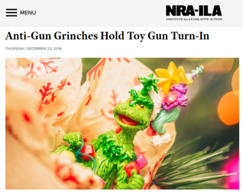 NRA ILA Anti Gun Grinches Hold Toy Gun Turn In