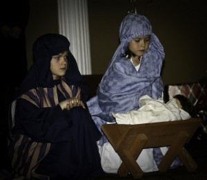 Celebrating the birth of Jesus with his Mother