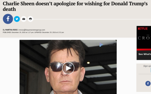 Charlie Sheen doesn t apologize for asking God to take Donald Trump