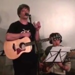 A screenshot of the video of The Four Fathers playing '81 Million Dollars', about the US torture program, at Deptford Cinema in December 2015.