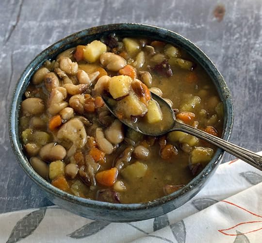 Slow Cooker Yellow-Eyed Bean Soup For 2 with Veggie Variations