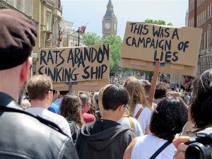 Signs on the March for Europe in London on July 2, 2016 (Photo: Andy Worthington).