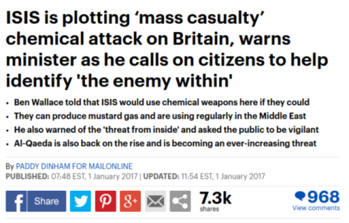 Ben Wallace MP warns ISIS is plotting ���mass casualty��� chemical attack on Britain Daily Mail Online