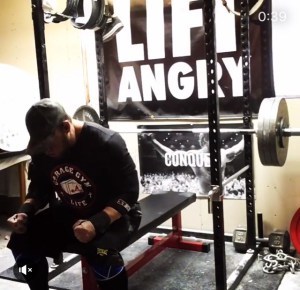 Wes Jenkins preparing to bench