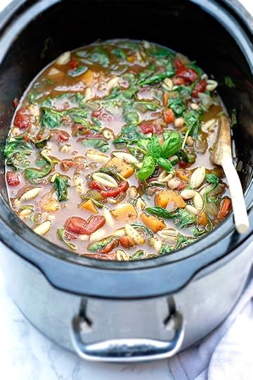 vegetarian slow cooker split pea soup is a healthy one-pot meal