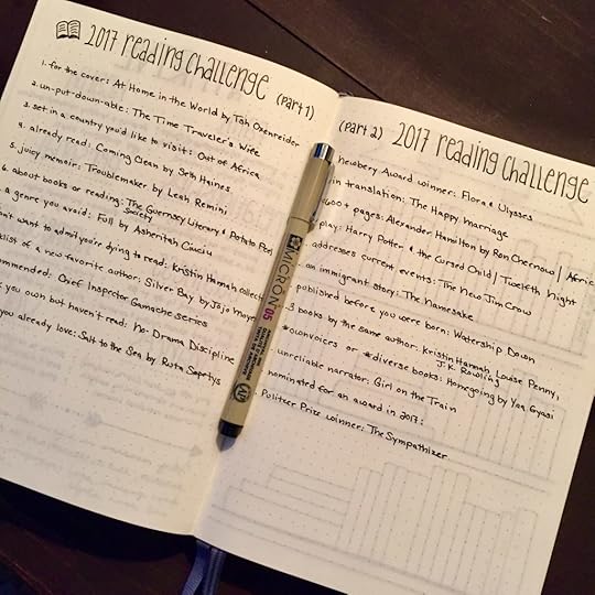 My 2017 reading challenge goals