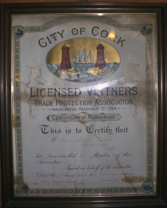 Humphrey's Licensed Vintner's Trade Protection Association Membership in The Cotton Ball pub (Damian Shiels)