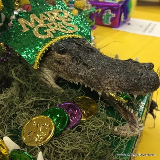 stuffed alligator in Mardi Gras hat, Lake Charles, Louisiana