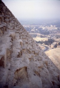 Part way up the Great Pyramid Cairo