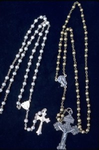 Comparison photo of the changed rosary to my newly bought rosary