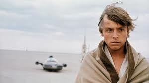 Mark Hammill as Luke Skywalker on the evaporate farm on Tatooine