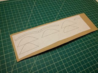Cross section printout glued to flat cardboard