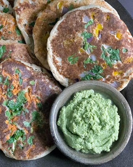 Uttapam with Cilantro Coconut Chutney from The Ultimate Vegan Cookbook for Your Instant Pot