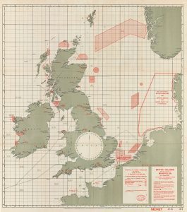 “British Islands: Approximate Positions of Minefields. 19th August 1918.” Hydrographic Department of the Admiralty, under superintendence of Rear-Admiral J.F. Parry, C.B. Hydrographer, August 6th, 1917. Geography and Map Division.