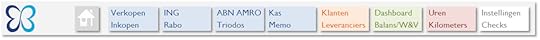 Boekhouden in Excel 4.0 - topmenu