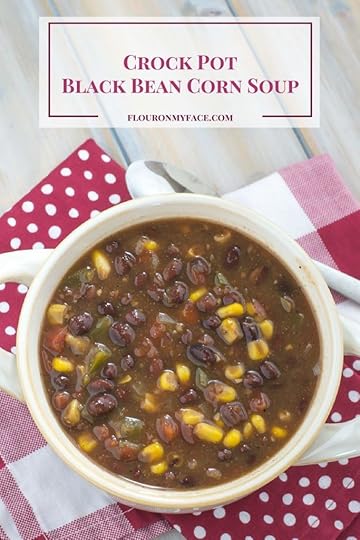 Crock Pot Black Bean Corn Soup recipe via flouronmyface.com