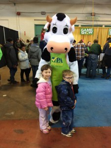 kids and a cow