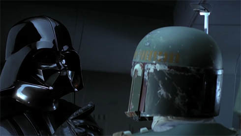 Boba Fett and Darth Vader in Empire Strikes Back No Disintegrations
