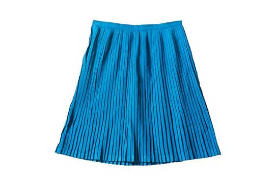 31371867 - blue cotton pleated school uniform skirt isolated over white