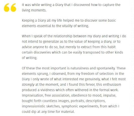 Anais Nin on keeping a diary