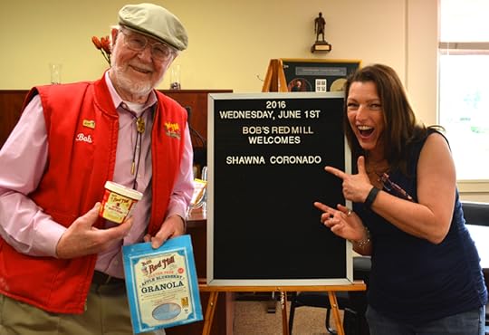 Bobs Red Mill Shawna Coronado with Bob Moore at office