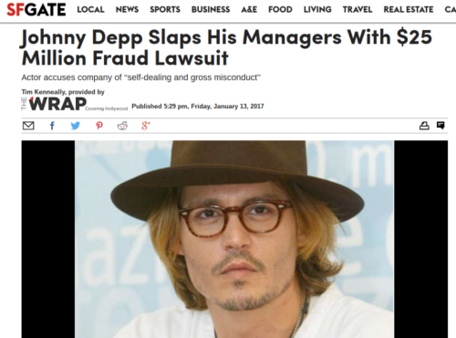 Johnny Depp Slaps His Managers With 25 Million Fraud Lawsuit SFGate