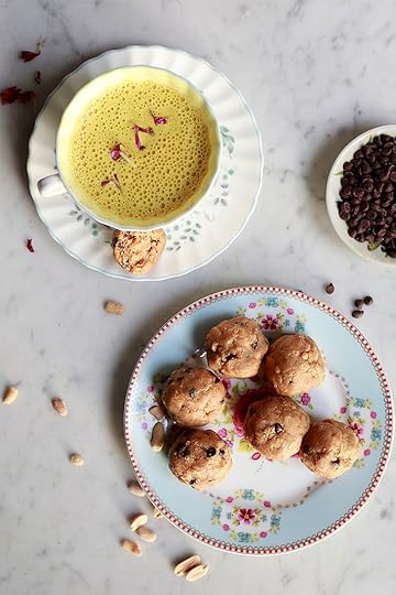 vegan chocolate chip peanut butter cookie dough energy balls