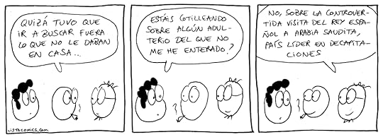 Tira cómica sobre lo de que a veces una persona casada tenga que ir a buscar fuera lo que no le dan en casa.