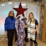 Lee pictured with host Melissa Neuen before the 'live' Daytime Simcoe TV show.