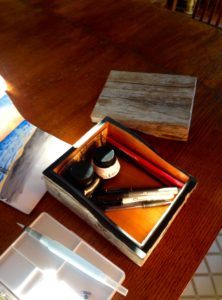  Sketchbook and pens. 