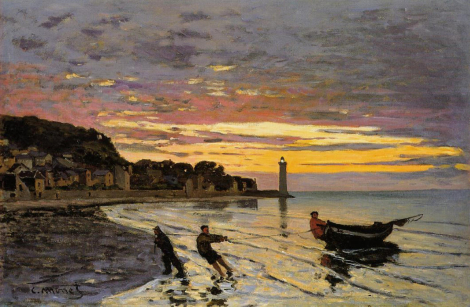 hauling-a-boat-ashore-by-monet-1864