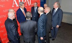 U.S. Secretary of State John Kerry meets with leaders of the American Israel Public Affairs Committee (AIPAC) Conference at the Washington Convention Center in Washington, D.C., on March 3, 2014. (US State Department)