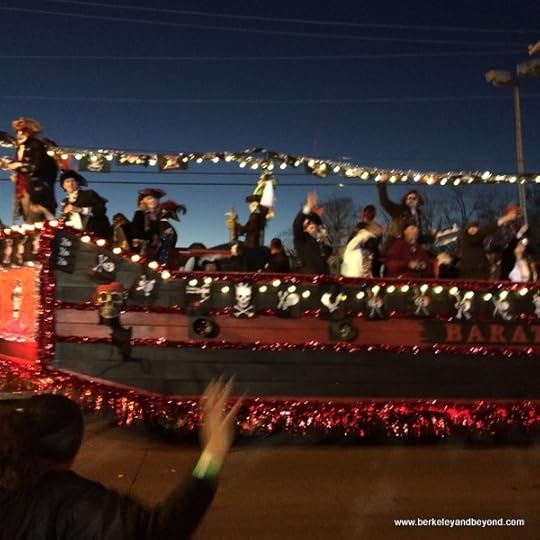 big rig float in Krewe of Krewes' Parade at Mardi Gras in Lake Charles, LA