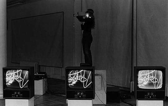 Mary Lucier, Fire Writing , 1978. Performance at The Kitchen Courtesy the artist and the Columbus Museum of Art