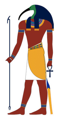 Figure 10. The Ancient Egyptian god Djueti/Thoth represented as a therianthrope with the head of an ibis and the body of a man.