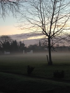 Wraysbury green in mist