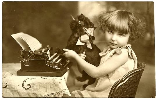 Vintage photo of a litle girl with her cat