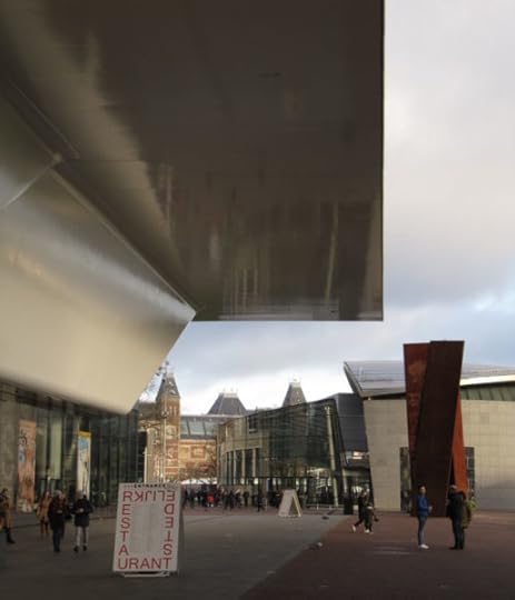 Stedelijk_VanGogh_Rijksmuseum. From here, you can see the entrances to the Stedelijk Museum (foreground), Van Gogh Museum (middle) and Rijksmuseum (background). Courtesy of Jennifer S. Alderson