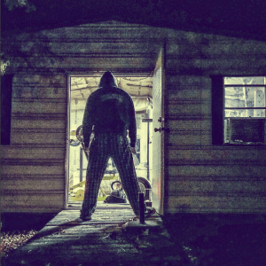 5 am about to workout in a shed