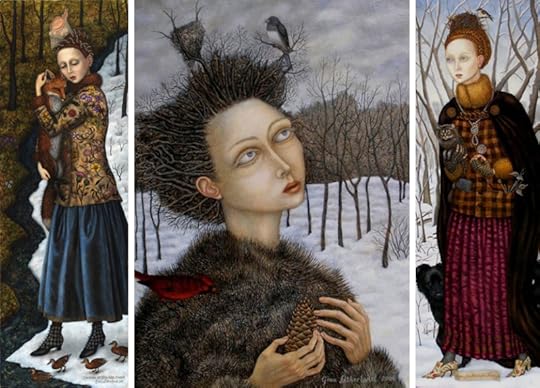Three paintings by Gina Litherland