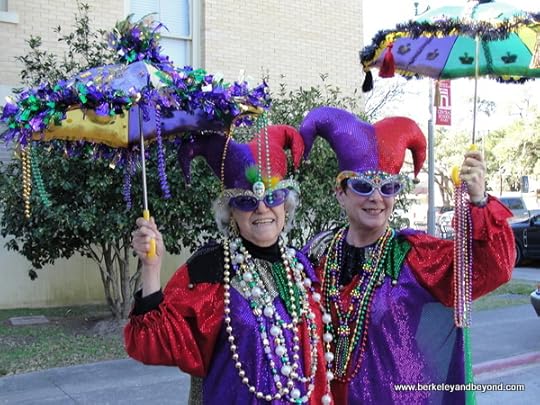 greeters outside the Mardi Gras Museum of Imperial Calcasieu in Lake Charles, Louisiana